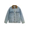 1453 Brown Collar Denim Jacket 3