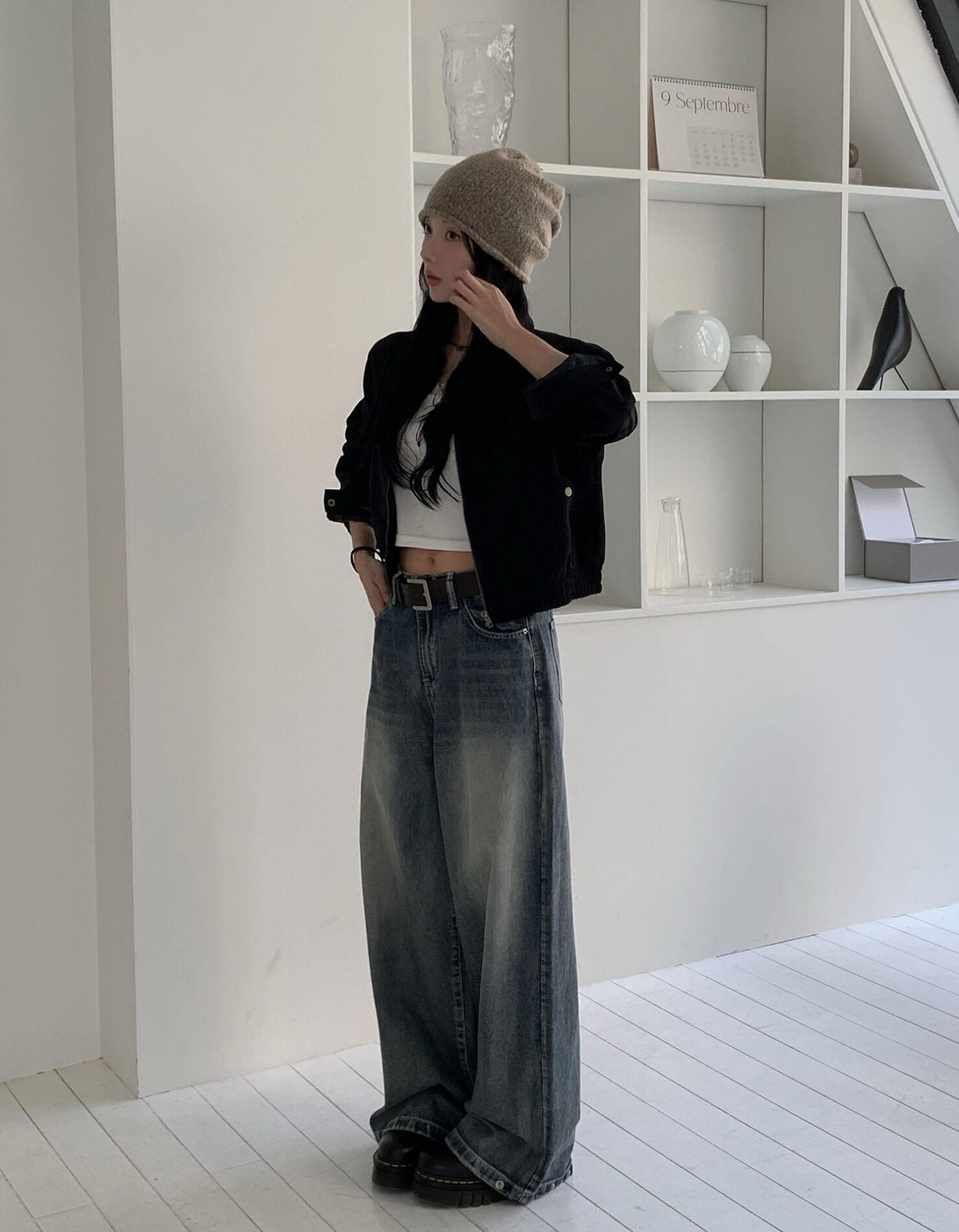 1456 Collared Zip-Up Cropped Jacket 6
