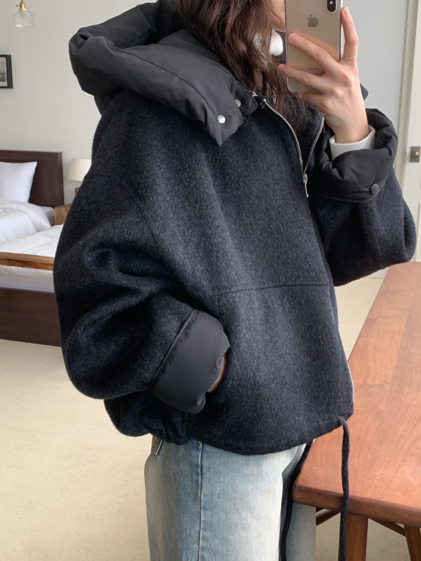 1457 Oversized Wool-Blend Hooded Jacket 3