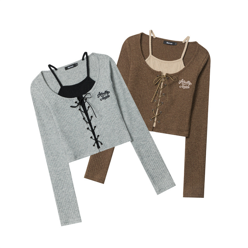 2095 Lace-Up Knit Top 2