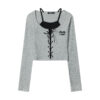 2095 Lace-Up Knit Top 3