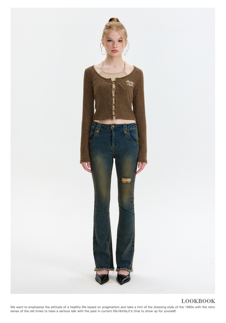 2095 Lace-Up Knit Top 5