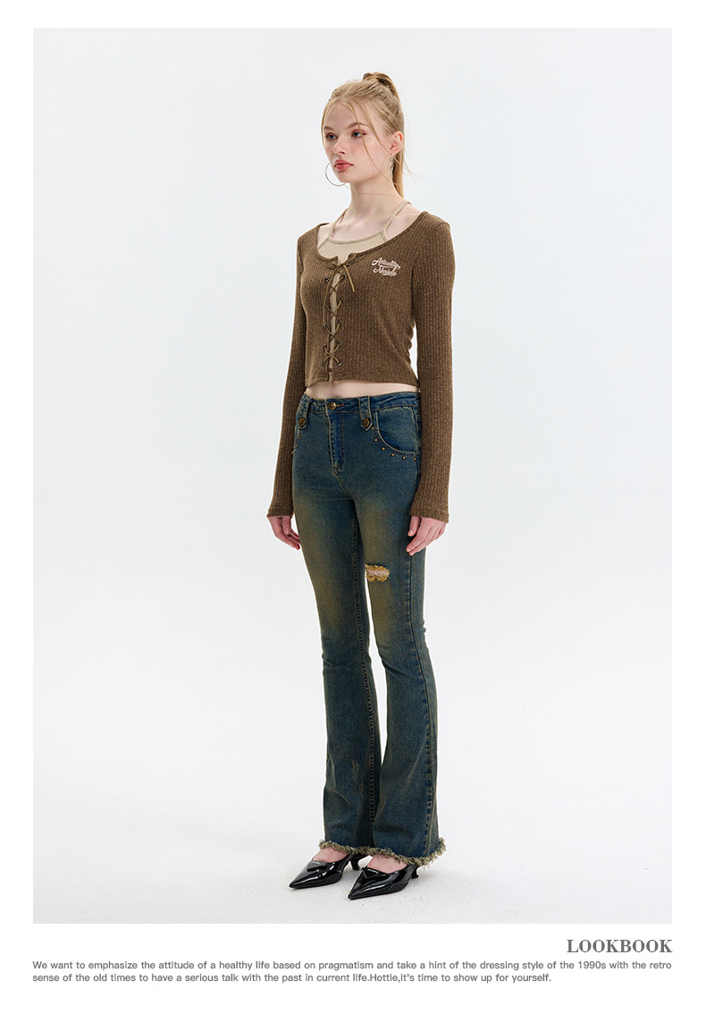 2095 Lace-Up Knit Top 6