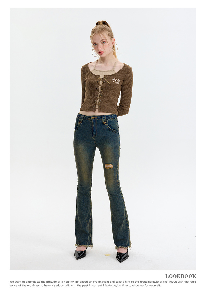 2095 Lace-Up Knit Top 7