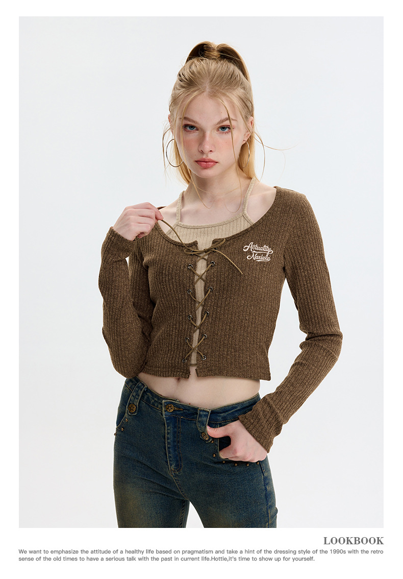 2095 Lace-Up Knit Top 8
