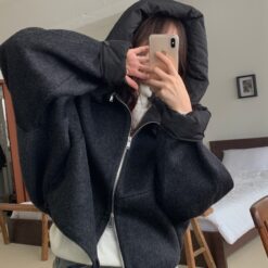 1457 Oversized Wool-Blend Hooded Jacket