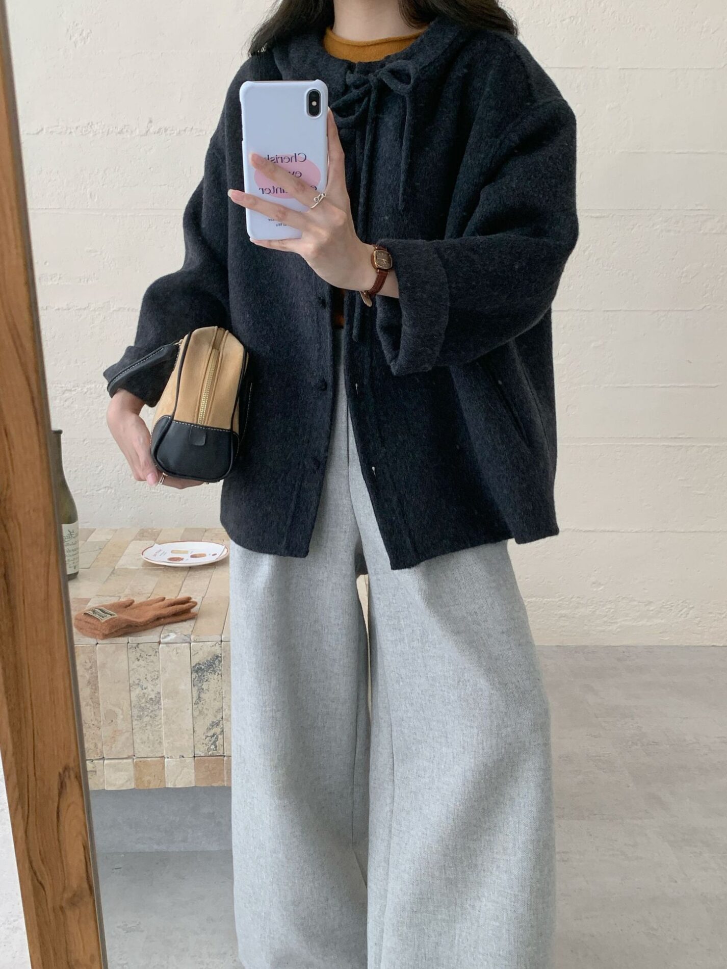 1461 Ribbon Collar Wool Jacket 5